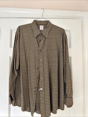 Brooks Brothers Brooksflannel Plaid Button-Down Shirt Cotton Shirt XXL